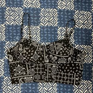 Paisley Scarf Print Crop Top